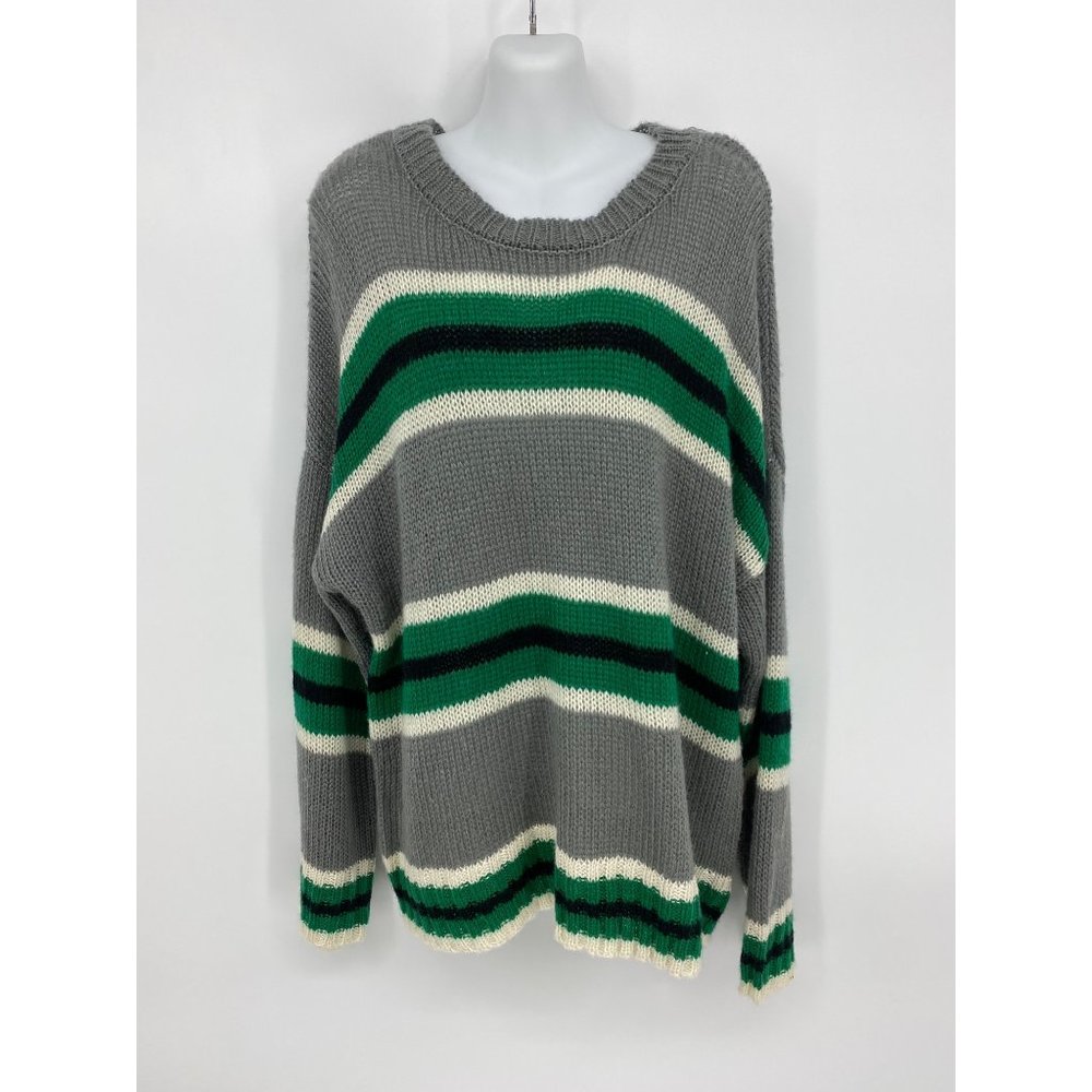 Say What striped loose knit long sleeve crewneck sweater NEW WITH TAGS